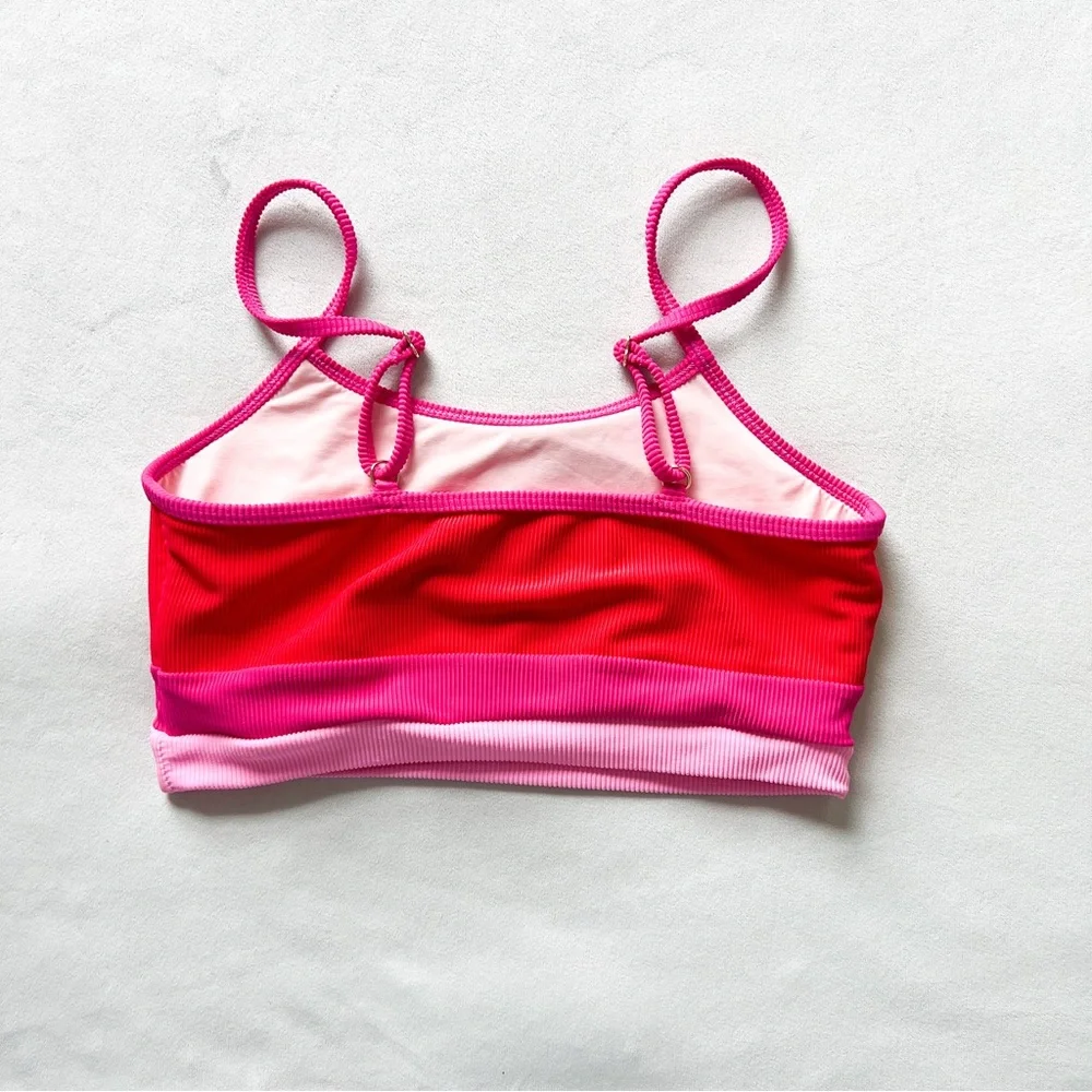 Beach Riot Red & Pink Ribbed Bikini Top - Picture 2 of 2
